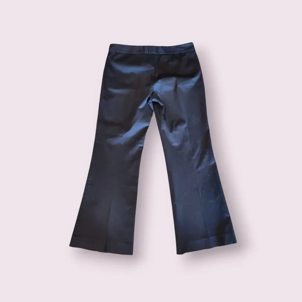Theory Women's Chino Wide Flare Leg‎ Dress Pants Black Size 12